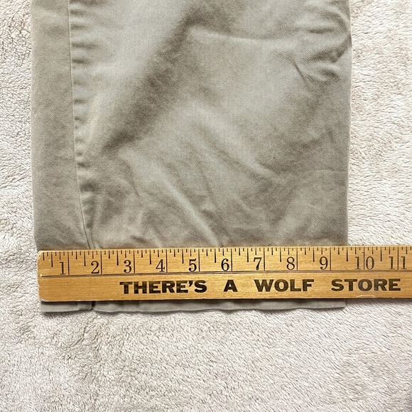 LL Bean Pants Women‎ 12 Beige Chino Cargo Mid Rise Relaxed Wide Leg Twill Safari - Picture 7 of 16